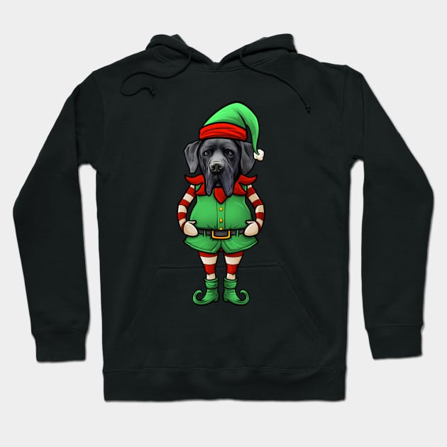 Great Dane Christmas Elf Hoodie by whyitsme